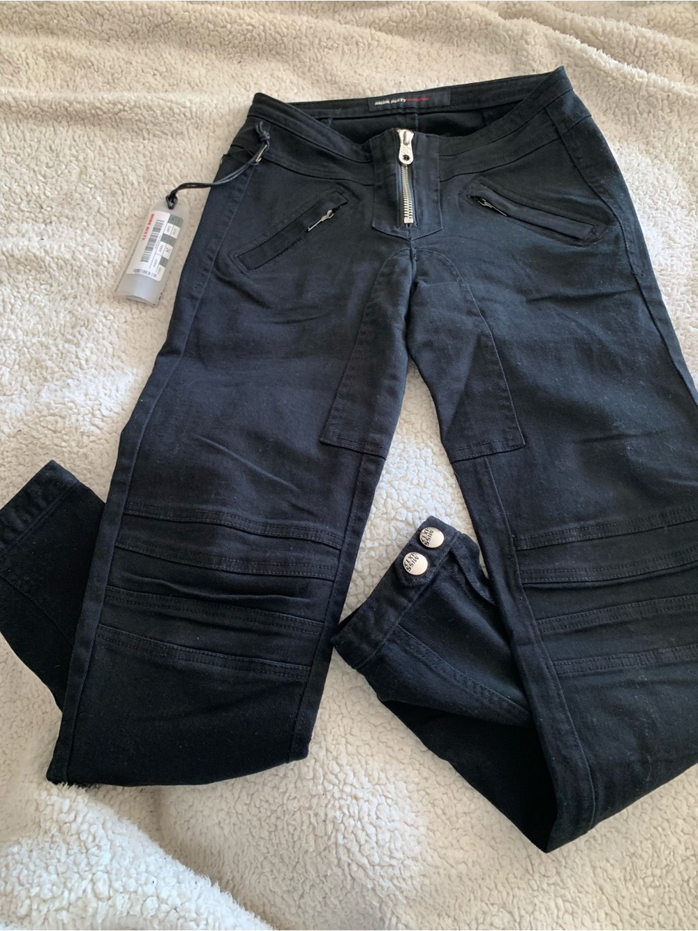 Miss Sixty Black Jeans size 24 snap detail